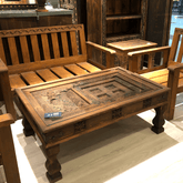 Antique Indian Old Door Solid Wood Coffee Table C16
